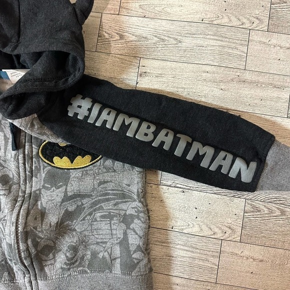 BATMAN | Toddler Zip Up Jacket with Hoodie | Size: 2T | Black & Gray - Picture 3 of 8